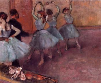 Edgar Degas : Dancers in Light Blue